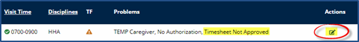 Prebilling Exception Results